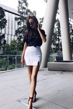 Load image into Gallery viewer, VG Fair Game Mini Skirt // White