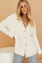Load image into Gallery viewer, Ebony Button Front Knit Top // Cream