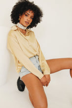 Load image into Gallery viewer, Of The Night Button Front Shirt // Gold