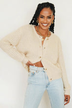 Load image into Gallery viewer, Saturday In L.A Button Front Knit Cardigan // Natural