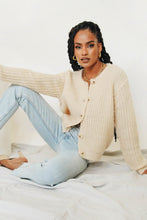 Load image into Gallery viewer, Saturday In L.A Button Front Knit Cardigan // Natural