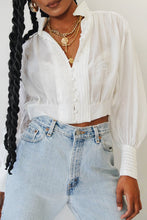 Load image into Gallery viewer, VG Summer Nights Button Front Top // White