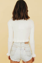 Load image into Gallery viewer, Montana Frill Knit Top // White
