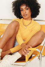 Load image into Gallery viewer, Hey You Ribbed Knit Top // Yellow