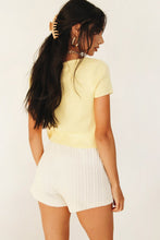 Load image into Gallery viewer, Beside You Tie Front Knit Top // Lemon