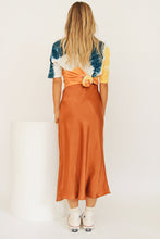Load image into Gallery viewer, Set The Tone Bias Cut Midi Skirt // Rust