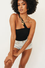 Load image into Gallery viewer, These Nights One-Shoulder Knit Top // Black