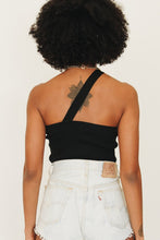 Load image into Gallery viewer, These Nights One-Shoulder Knit Top // Black