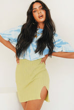 Load image into Gallery viewer, Coastline Dreaming Knit Mini Skirt // Lime