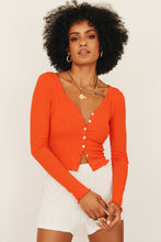 Load image into Gallery viewer, On Tour Button Front Top // Coral