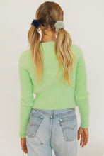 Load image into Gallery viewer, VG Switch Up Tie Front Knit Top // Lime