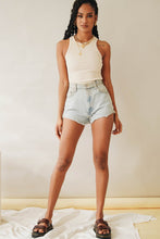 Load image into Gallery viewer, Golden Line Ribbed Top // Natural