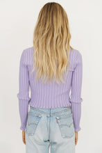 Load image into Gallery viewer, Sunset Cocktails Button Front Knit Top // Lilac