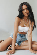 Load image into Gallery viewer, Bella & Hailey Lace Tie Back Crop // White