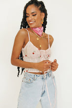 Load image into Gallery viewer, VG Midsummer Tie Front Anglaise Top // Pink