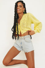 Load image into Gallery viewer, VG Lover Button Front Knit Top // Lemon