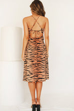 Load image into Gallery viewer, She's Wild Tie Back Midi Dress // Tiger