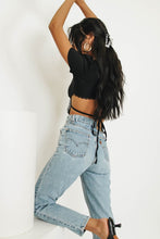 Load image into Gallery viewer, Red Wine Tie Back Top // Black