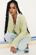 Load image into Gallery viewer, Straight To Paris Button Front Knit Cardigan // Sage