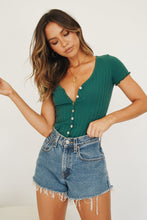 Load image into Gallery viewer, So Into You Button Front Top // Green