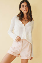 Load image into Gallery viewer, Daisy Button Front Knit Top // White