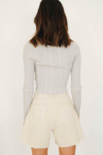 Load image into Gallery viewer, Martini Button Front Knit Top // Grey