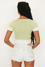 Load image into Gallery viewer, In My Dreams Zip Front Knit Top // Lime