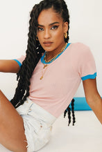Load image into Gallery viewer, Summer Scene Ribbed Knit Top // Pink