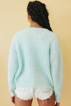 Load image into Gallery viewer, Saturday In L.A Button Front Knit Cardigan // Sky