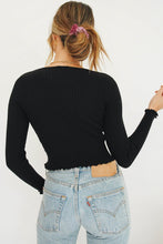 Load image into Gallery viewer, Abbey Button Front Knit Top // Black