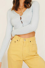 Load image into Gallery viewer, Fashion World Button Front Knit Top // Sky