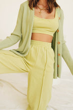 Load image into Gallery viewer, Ava Button Front Ribbed Knit Top // Sage