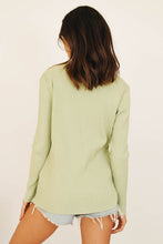 Load image into Gallery viewer, Ava Button Front Ribbed Knit Top // Sage