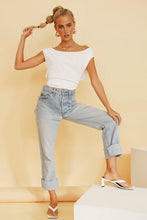 Load image into Gallery viewer, VG Watch The Runway Ribbed Tie Back Top // White