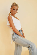 Load image into Gallery viewer, VG Watch The Runway Ribbed Tie Back Top // White