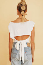 Load image into Gallery viewer, VG Watch The Runway Ribbed Tie Back Top // White