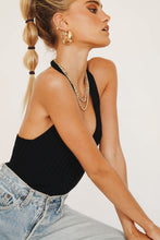 Load image into Gallery viewer, Summer Edit Knit Halter Top // Black