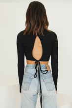 Load image into Gallery viewer, Backstage Style Tie Back Top // Black