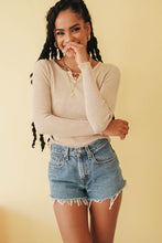Load image into Gallery viewer, Cover Looks Ribbed Knit Top // Natural