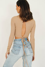 Load image into Gallery viewer, Backstage Style Tie Back Top // Mocha