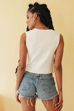 Load image into Gallery viewer, Dinner & Drinks Zip Front Knit Top // White
