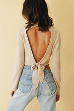 Load image into Gallery viewer, Hold On Tie Back Knit Top // Natural