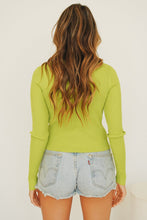 Load image into Gallery viewer, VG Undercover Tie Front Knit Top // Lime