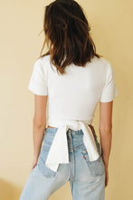 Load image into Gallery viewer, Up Late Tie Knit Top // White