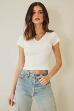 Load image into Gallery viewer, Coast Drives Ribbed Top // White