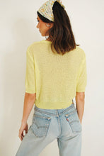 Load image into Gallery viewer, Je T'aime Button Front Knit Top // Lemon