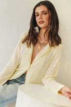 Load image into Gallery viewer, VG Check It Out Button Front Shirt // Cream