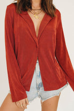 Load image into Gallery viewer, VG Check It Out Button Front Shirt // Wine