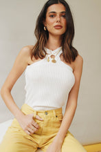 Load image into Gallery viewer, Amalfi Coast Ribbed Knit Top // White