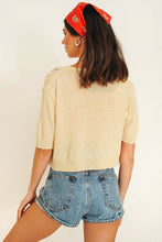 Load image into Gallery viewer, Je T'aime Button Front Knit Top // Natural